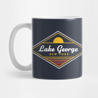 Lake George NY Retro Vintage Distressed Sunset Adirondacks Mug